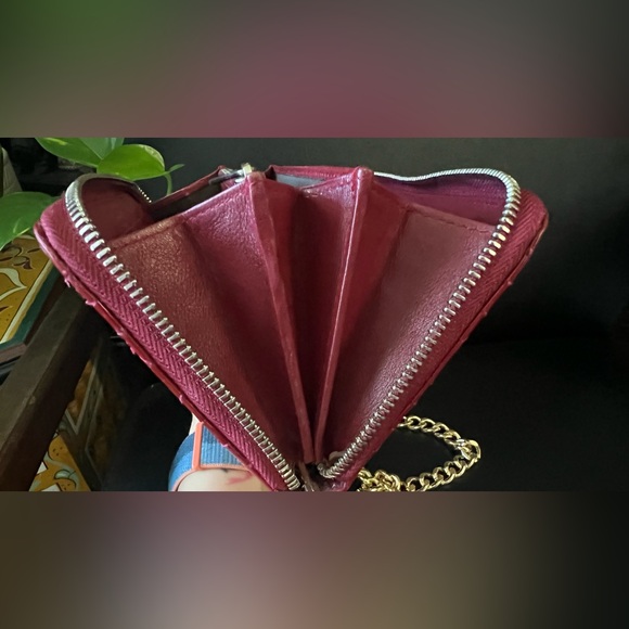 Christian Dior Red Long Zippy Wallet with Crossbody Chain - Picture 13 of 16